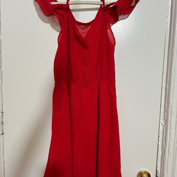 Cute Short Red Ruffle Dress - Picture 4 of 4